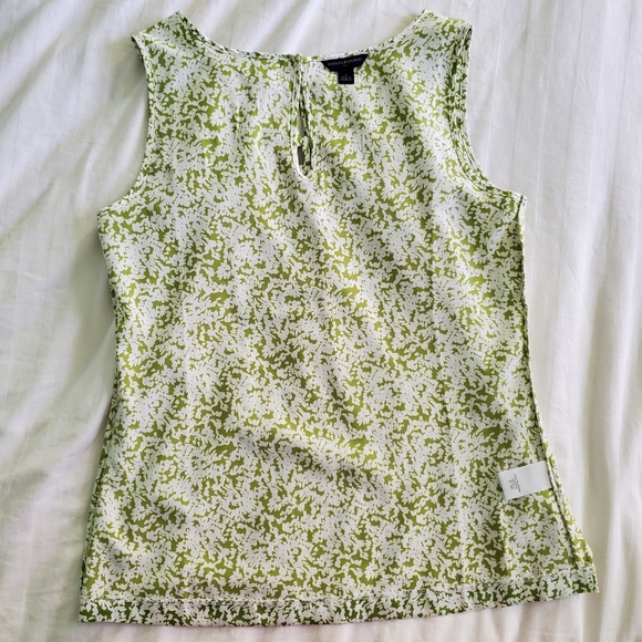 Banana Republic SMALL Blouse Green Flowery - Picture 7 of 10